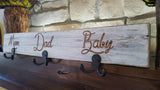 Rustic Personalized Wood Coat/ Towel/dog leash Hangers Antique white