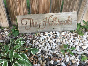 Barn Board Family Name Sign