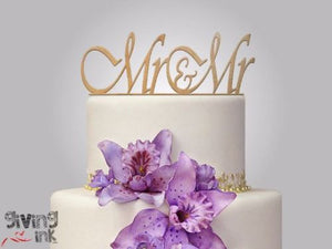 Rustic Wood cake topper "Mr & Mr"