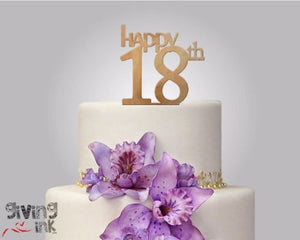 Rustic Wood cake topper "Happy 18th"