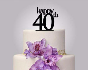 Rustic Wood cake topper "Happy 40th"